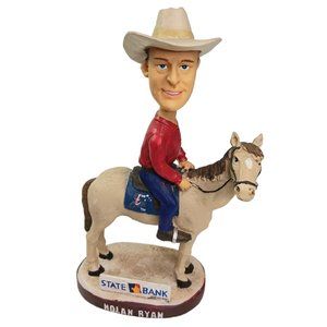 Nolan Ryan Bobblehead Doll On Horse State Bank